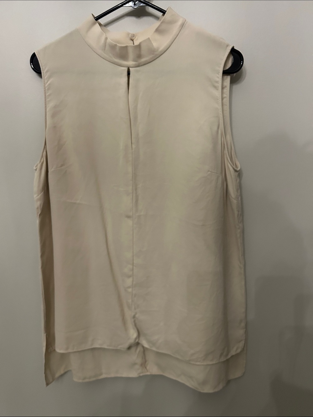 Lafayette 148 New York Sleeveless Cream Mock-Neck Tunic